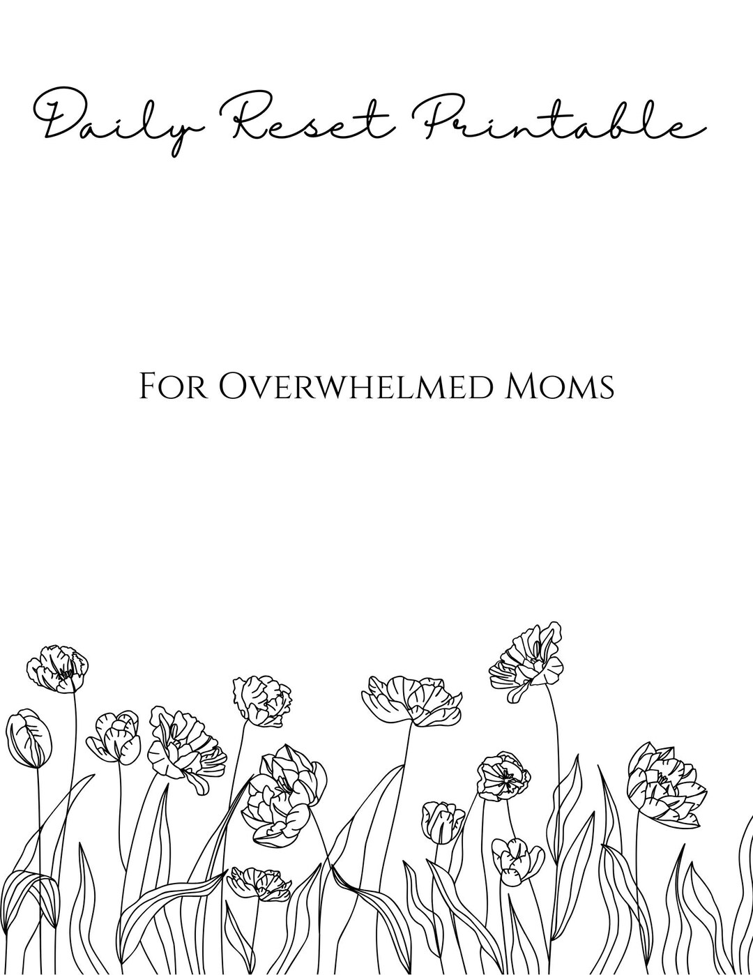 Daily Reset Printable for Moms | Mental Health Planner | Self Care ...
