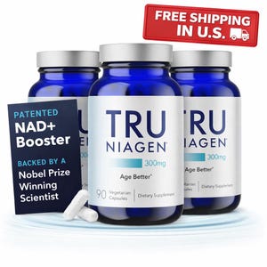 3-PACK Tru NIAGEN Patenterat NAD-tillskott Hjärnfunktion Anti-aging Regeneration 300 mg Niagen 90 portioner Stödjer cellulär 1 dagligen 3 flaskor