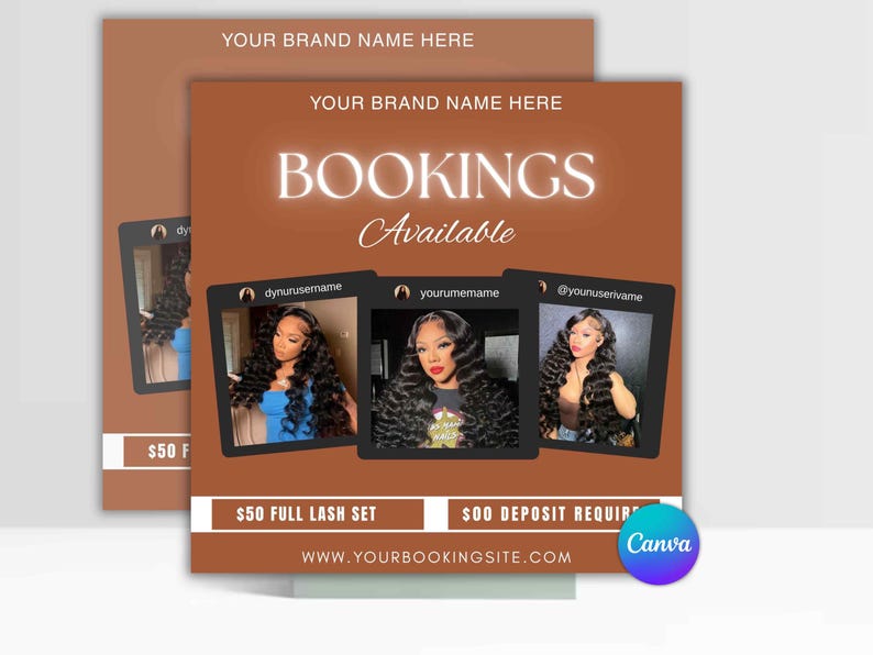 Beauty Salon Booking Flyer Template Makeup Artist, Hair, Lash & Nail