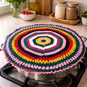 Handvirkat matlock, flerfärgad boho köksdekor, roti chapati-grytlock