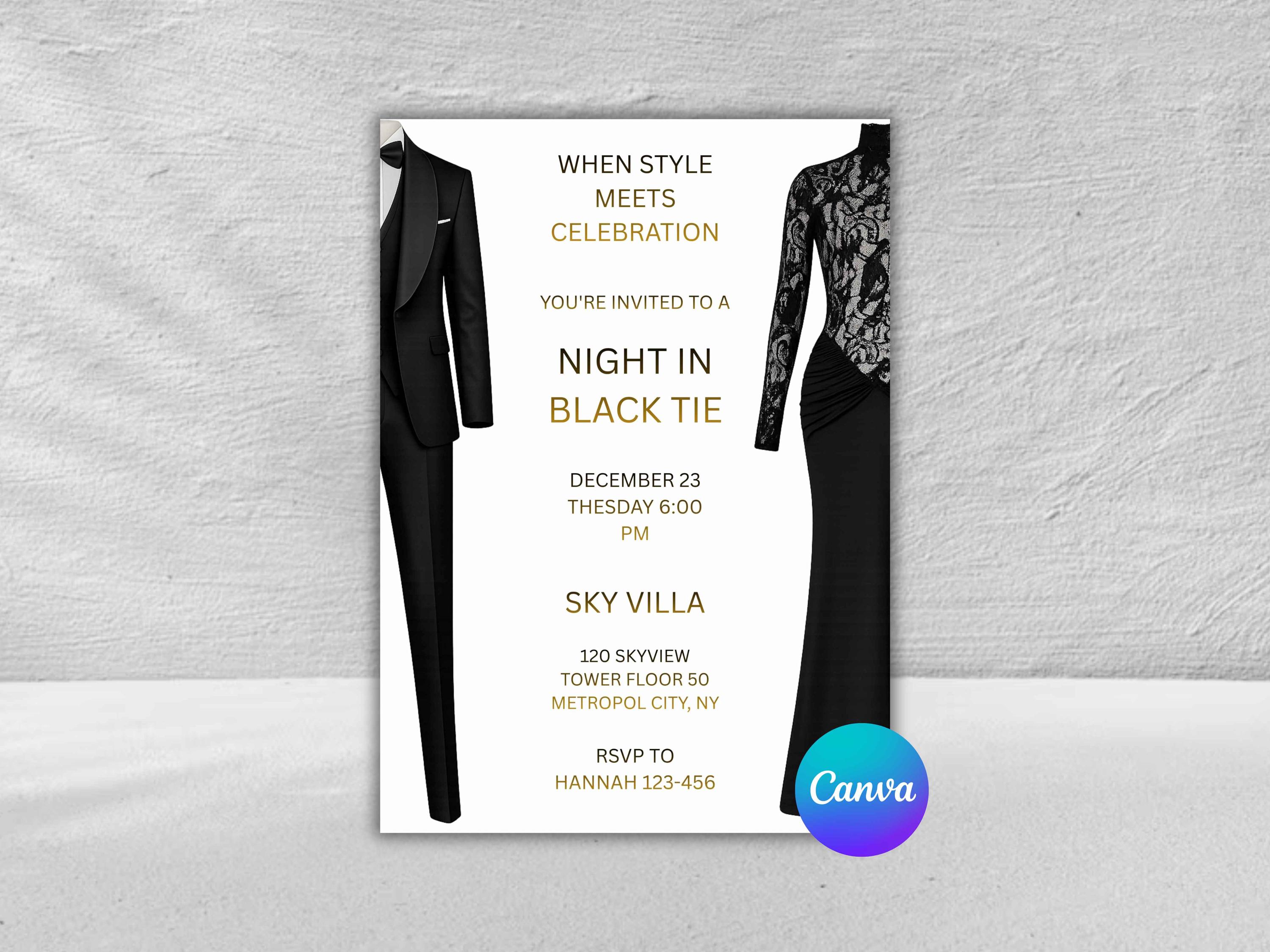 Black Tie Event - Etsy