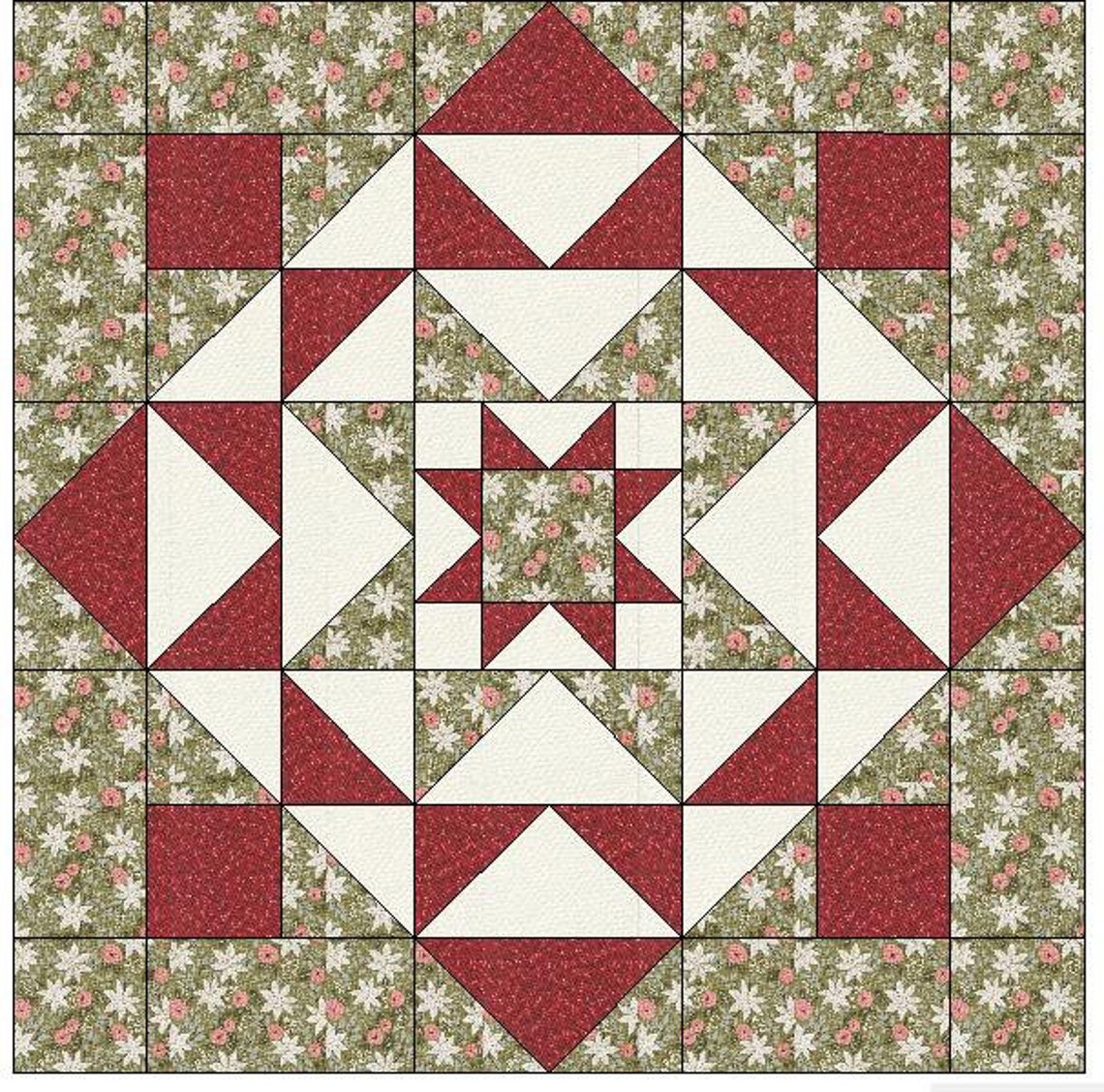 Christmas Starburst Table Topper or Wall Quilt Digital Pattern - Etsy