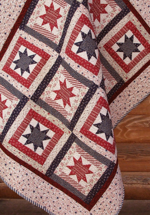 Stars and Stripes Forever Small Quilt Digital Pattern