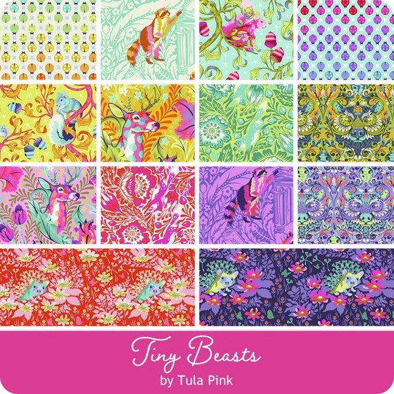 Tula Pink Tiny Beast Fabric -Glow- Half Yard Cut