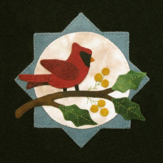 Wooly Cardinal Wool Mat Pattern