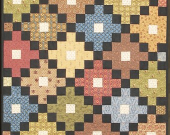 Cobblestones Mini Quilt  and Lap Size Quilt Digital Pattern Cotton Tales