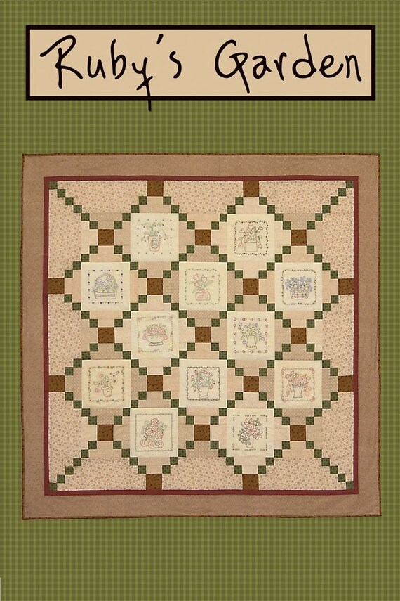 Ruby's Garden 12 Month Embroidery Pattern set from Waltzing With Bears OOP