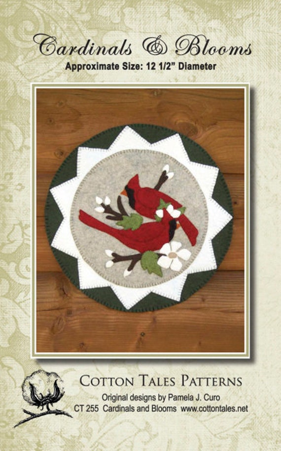 Cardinal and Blooms Digital Pattern