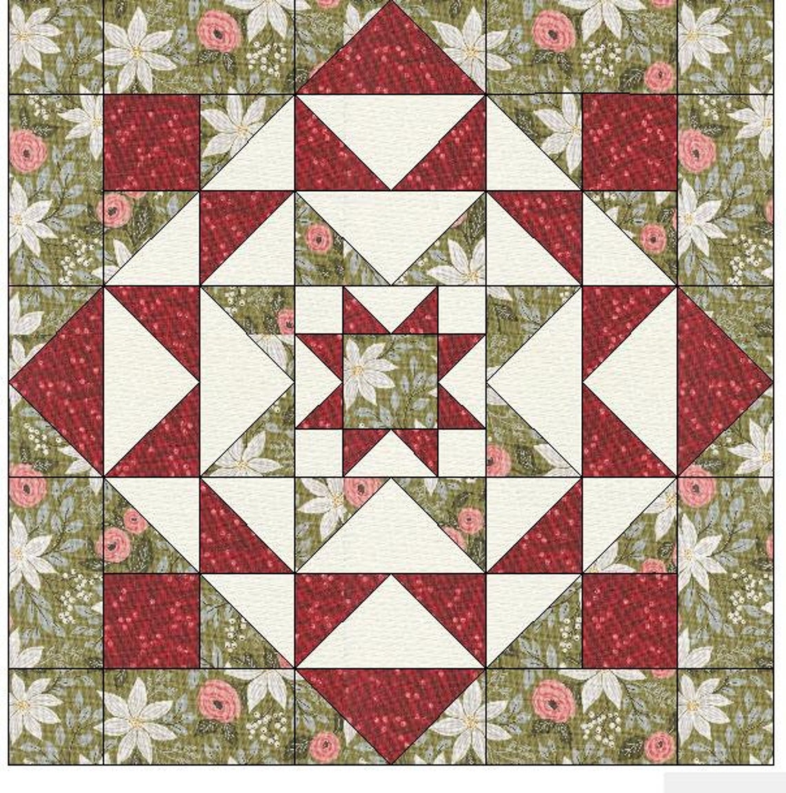 Christmas Starburst Table Topper or Wall Quilt Digital Pattern - Etsy