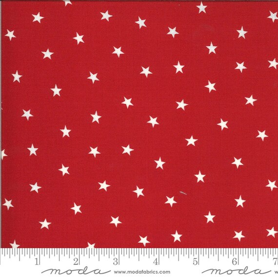 Roselyn Scattered Star Scarlet by Minick & Simpson for Moda Fabrics 14914 13 Star Fabric by the Half Yard