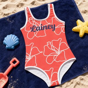 Costume da bagno personalizzato per bambina, costume da bagno estivo personalizzato con nome per neonata, costumi da bagno per bambini da spiaggia e da piscina, iniziali personalizzabili, regalo di compleanno.