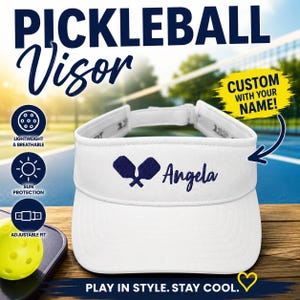 Personalized Pickleball Visor with Name | Custom Pickleball Gift for Women & Men | Embroidered Sun Visor, First Last Name Monogram Hat