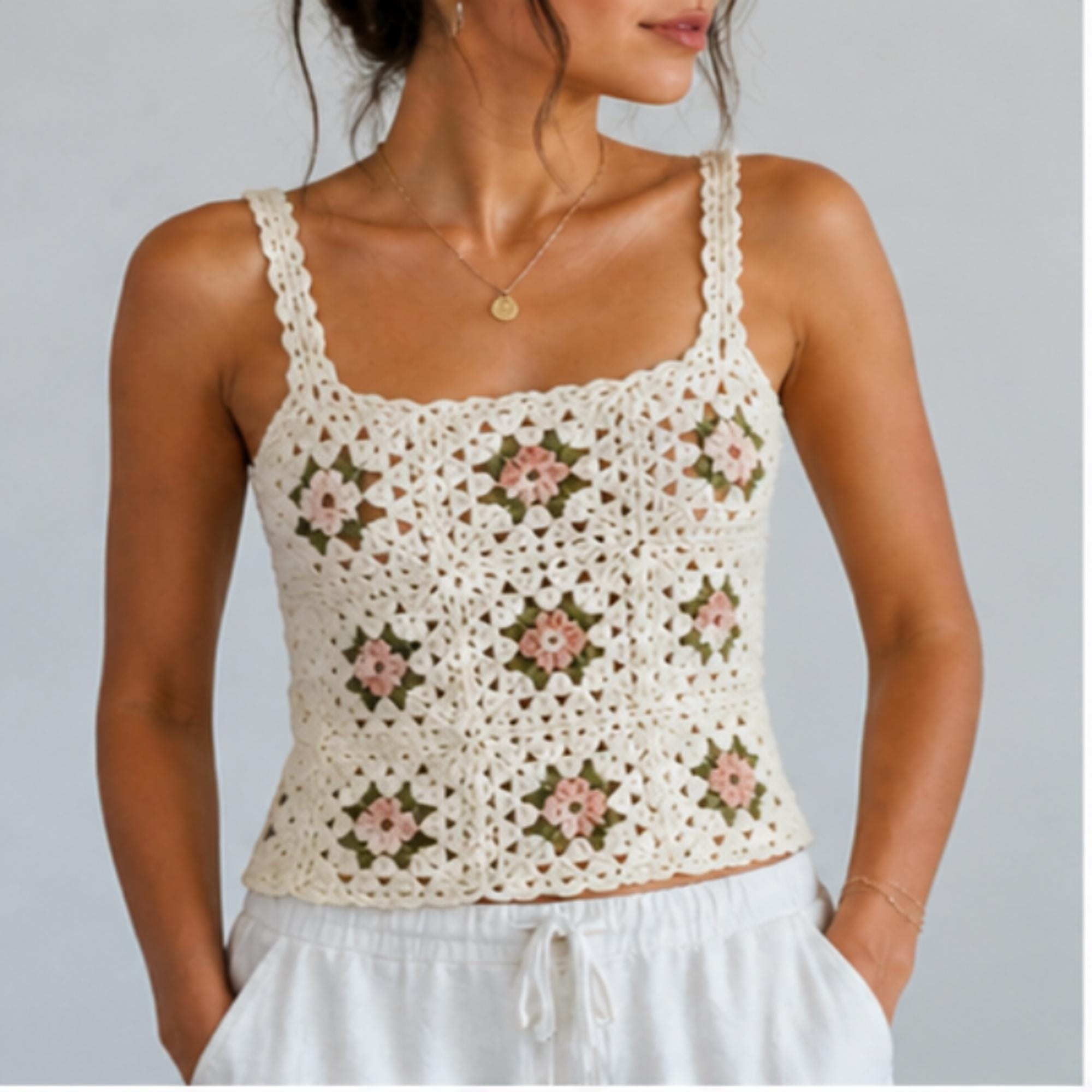 40 Crochet Tank Top Patterns with Halter Tops, Crop Tops, and Lacy Tees 12 Crochet Granny Square Tank Top