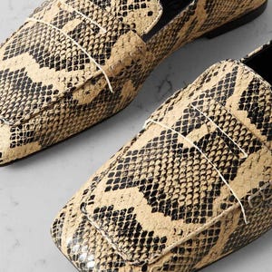 Aeyde loafer snake Tom leather square toe 90s carolyn bessette y2k size 36 6 US