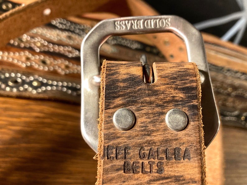 Jeff Gallea Belts Studded Western Overlay Handcrafted in Etsy