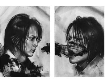 Original graphite drawing on paper “From Light to Darkness”