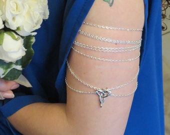 Arm cuff, upper arm band, silver, upper arm cuff, arm band, silver arm band, body chain jewelry, body jewellery, sized, adjustable