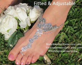 Beach Wedding Barefoot Sandals Wedding Foot Jewelry Foot Anklet Bracelets Womens barefoot wedding shoes bridal flats Nickel Free