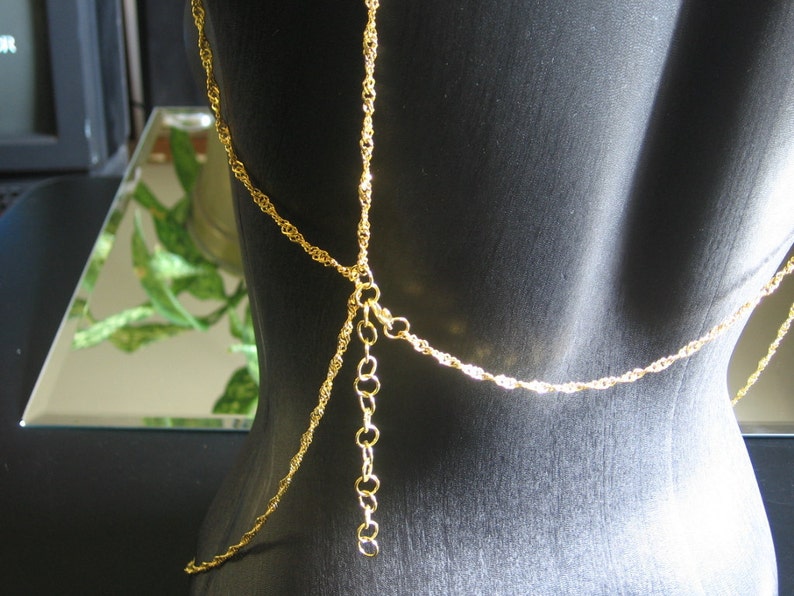 Golden Turtle Belly Body Chain Jewelry Gold plated Chain Jewelry Adjustable S,M,L Nickel free Note size zdjęcie 4