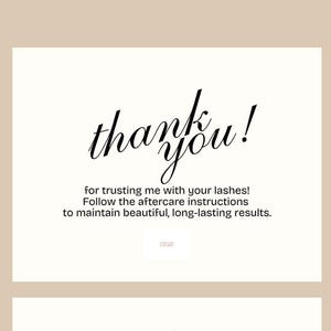 Korean Lash Lift Aftercare Card Template | Editable Canva | Add Your Logo | Esthetician Printable (5.5 x 4.25)