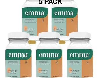 5 Pack Emma Gut Health Supplement for Digestive & Bloating Support 300 capsules