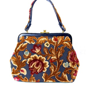 vintage Garay Made In USA Medium Carpet Satchel Sac à main