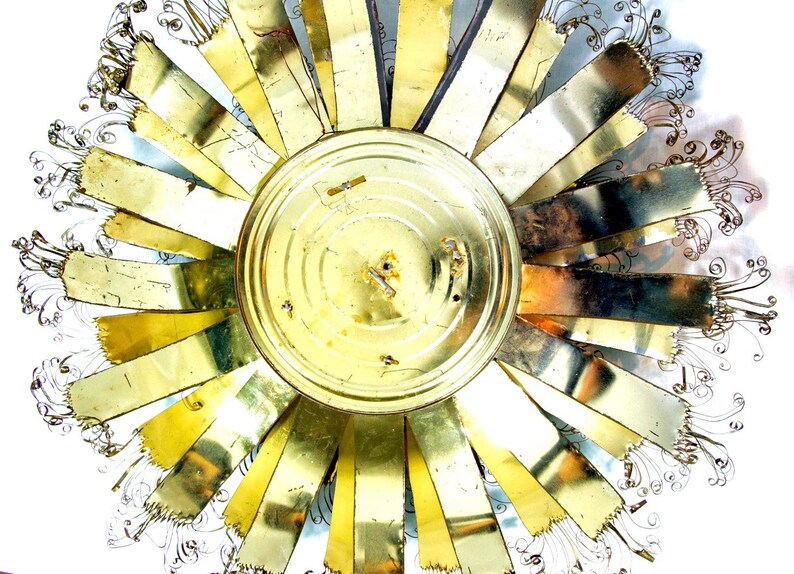 Vintage Tin Can Folk Art Starburst Wall Hanging Etsy