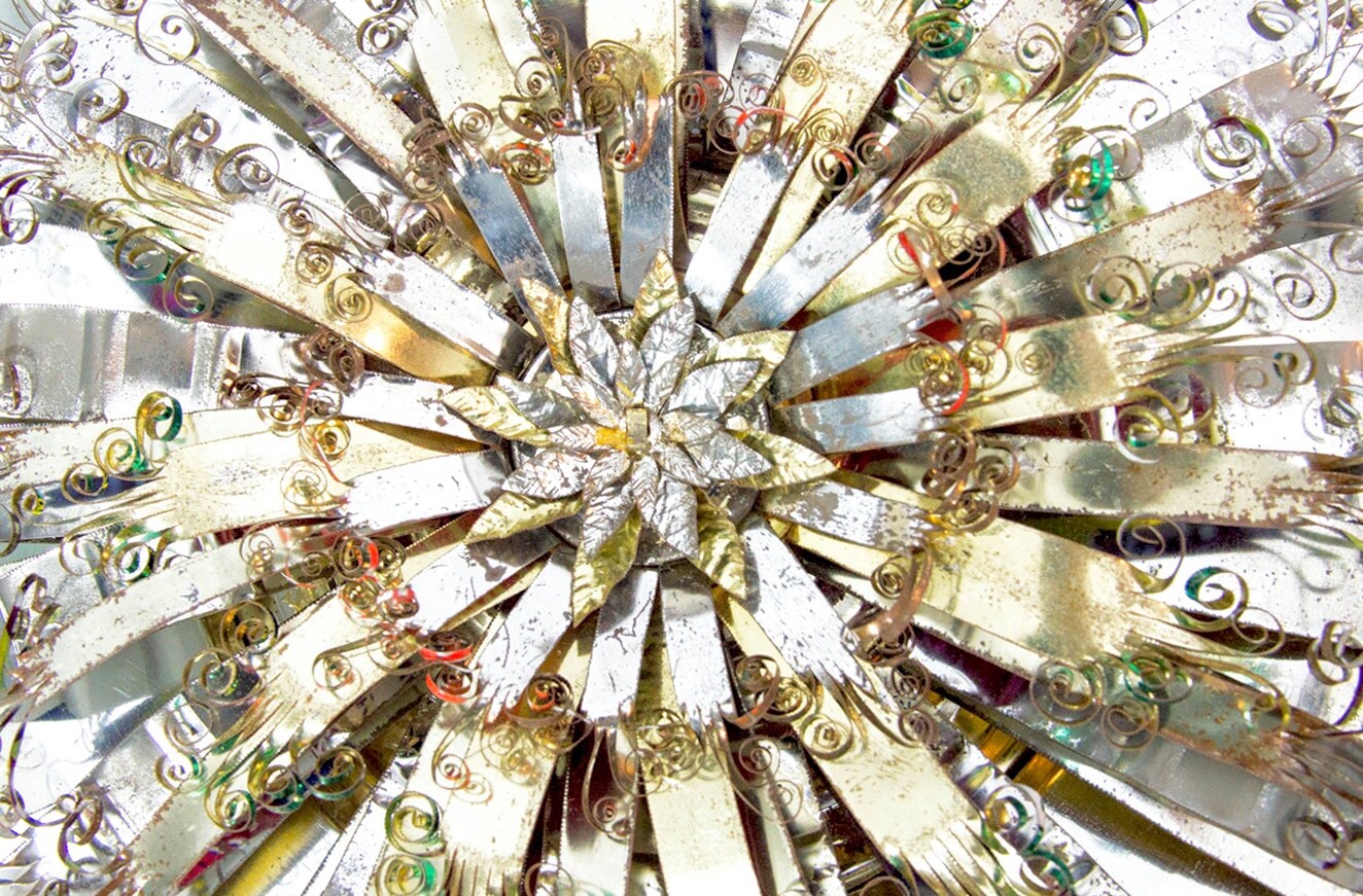 Vintage Tin Can Folk Art Starburst Wall Hanging Etsy