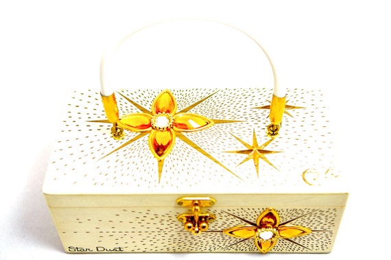 Enid Collins Star Dust Wood Box Purse