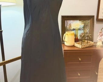 Vintage Barbizon Navy Blue Full Slip Dress Lace Trim Size 38