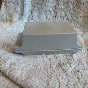 Vintage Tupperware Butter Dish Almond Beige Rectangular Keeper Made USA