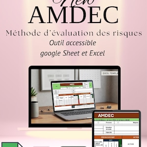 Matrice Amdec Excel Professionnelle-Analyse des Risques QSE & Industriels-Calcul Automatique de la Criticité+Guide Méthodologique PDF