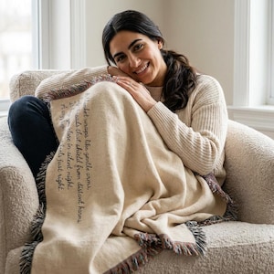 Personalized Woven Blanket with Custom Text or Poem, Missing You Gift, Thinking of You Gift, Keepsake Throw