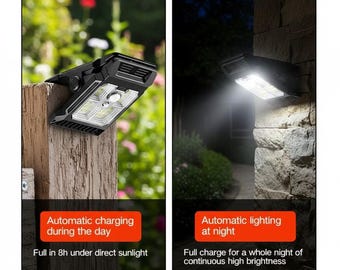 Solar Motion Sensor Lawn Lamp Outdoor Clip On Garden Light Waterproof Courtyard Yard Solar Lighting for Pathway Fence