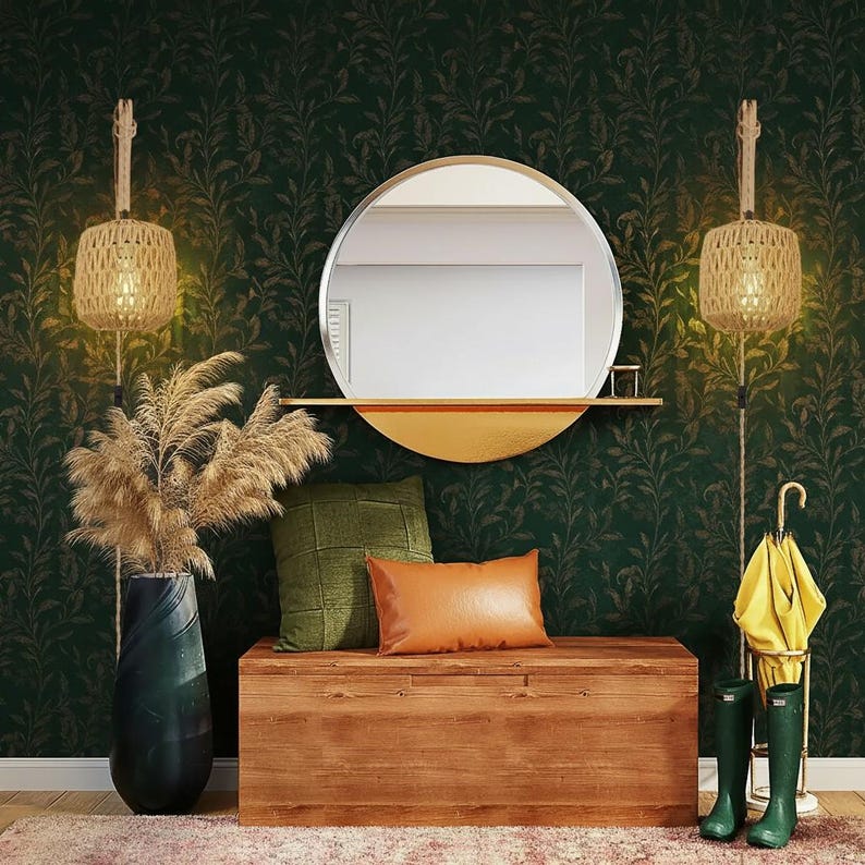 Rattan Wall Lamp Woven Hemp Rope Light Boho Wall Sconce Bedroom Bedside ...