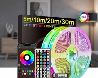 Rgb LED Strip Lights APP Control 5M 10M 20M 30M color changing Room Lights Flexible LED Tape Bedroom decor light