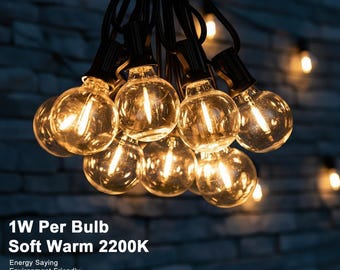G40 Outdoor String Lights Waterproof Shatterproof LED Bulb Garland Vintage Patio Garden Party Connectable Lights Decor