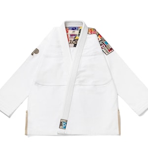 Albino Preto Batch105 Collage JJ Gi - 450GSM PearlWeave Jiu-jitsu Kimonos Limited Edition Jiujitsu Uniform