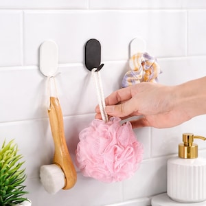 Ganchos adhesivos de pared de acero inoxidable de alta resistencia / Gancho para toallas autoadhesivo para baño y cocina / Colgador sin taladro