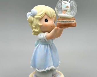 Precious Moments Girl Holding Snow Globe Figurine “Snow Place Like Home” Winter