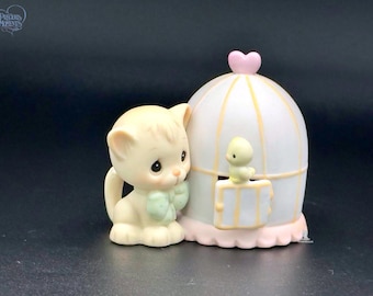 Precious Moments Cat and Birdcage Figurine