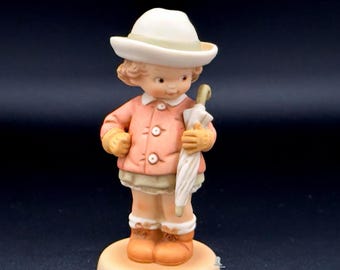 Enesco Memories of Yesterday Figurine – Girl with Umbrella – Vintage Collectible