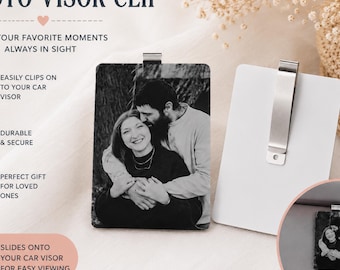 Custom Photo Visor Clip | Personalized Car Keepsake, Memorial Gift