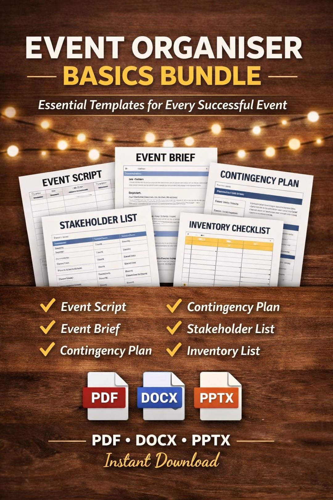 Event Planning Templates Bundle | Run of Show, Brief, Contingency (PDF ...
