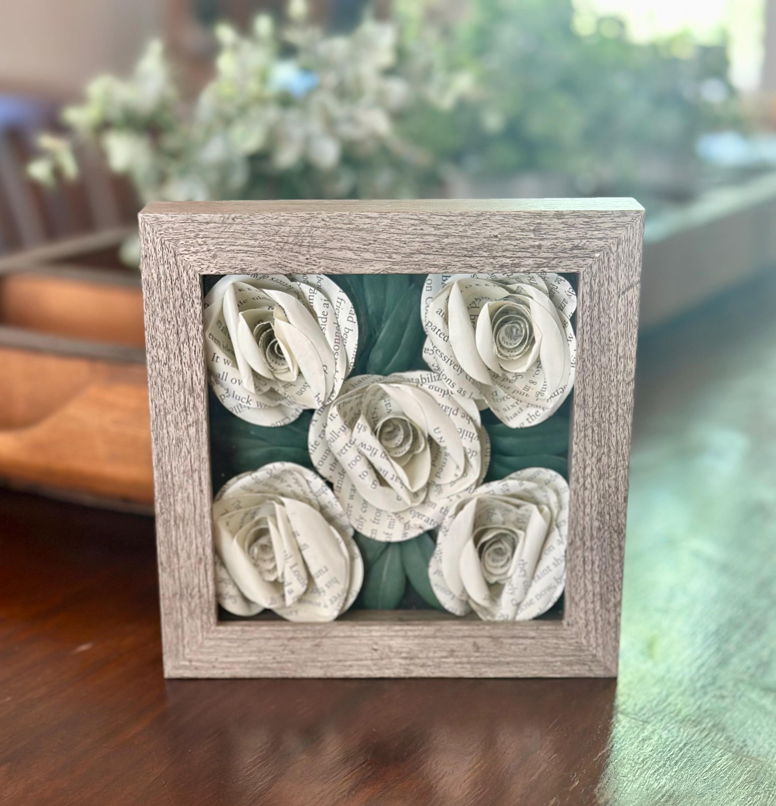 Custom Book Page Roses, Flowers, Shadow Box, Home Decor - Etsy Australia
