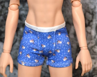 More knit boxer briefs designed for Smart Doll Guys and 1/3 BJDs his size in choice of colors and prints