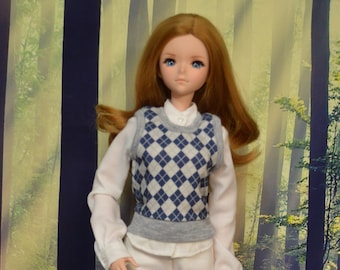 Smart Doll Gal Set aus Argyle-Weste und passenden Socken in Farbauswahl