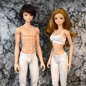 Leggings blancos antimanchas para muñecas inteligentes y BJD tamaño SD