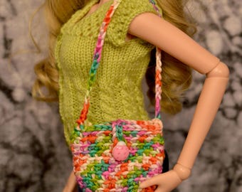 Hand Crocheted Shoulder Bag for Smart Doll and other 1/3 scale dolls and BJDs