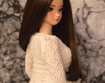 OOAK White Lace Sweater Dress for Pear Body Smart Doll